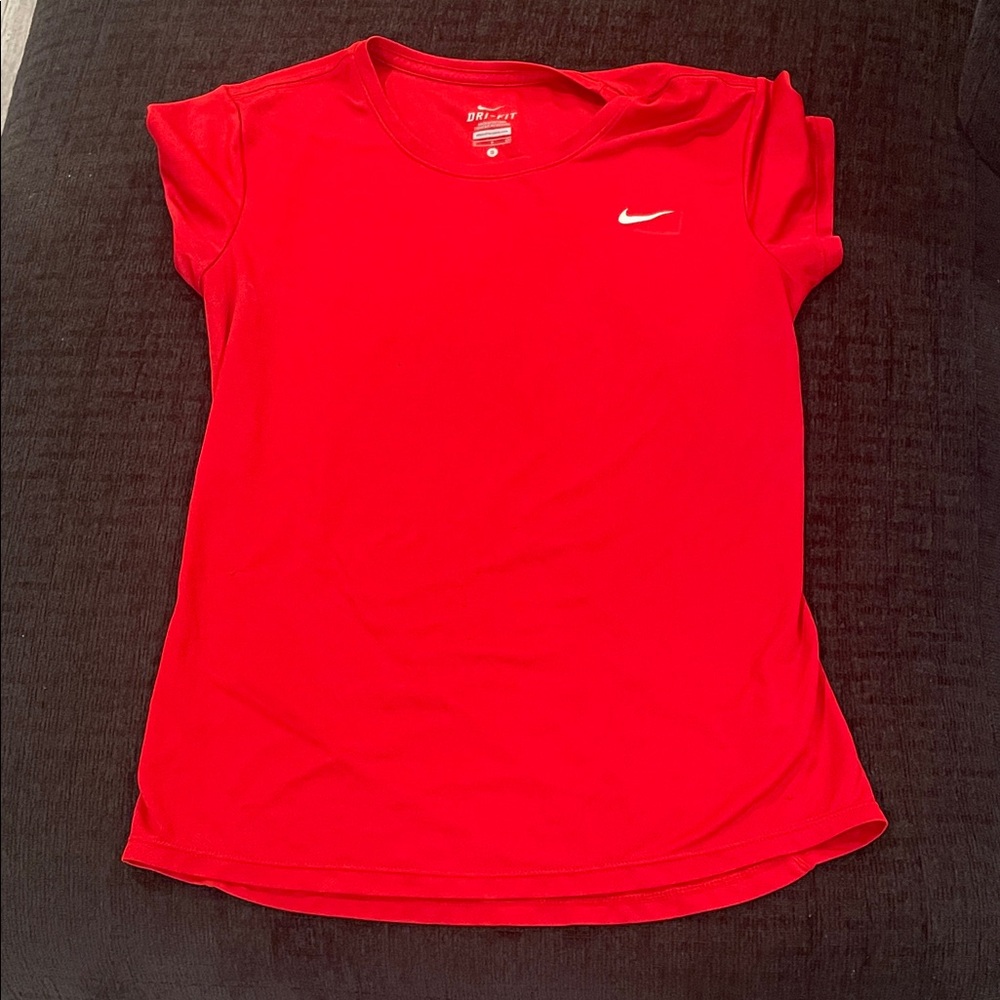Nike Vibrant Red Tee with White Swoosh